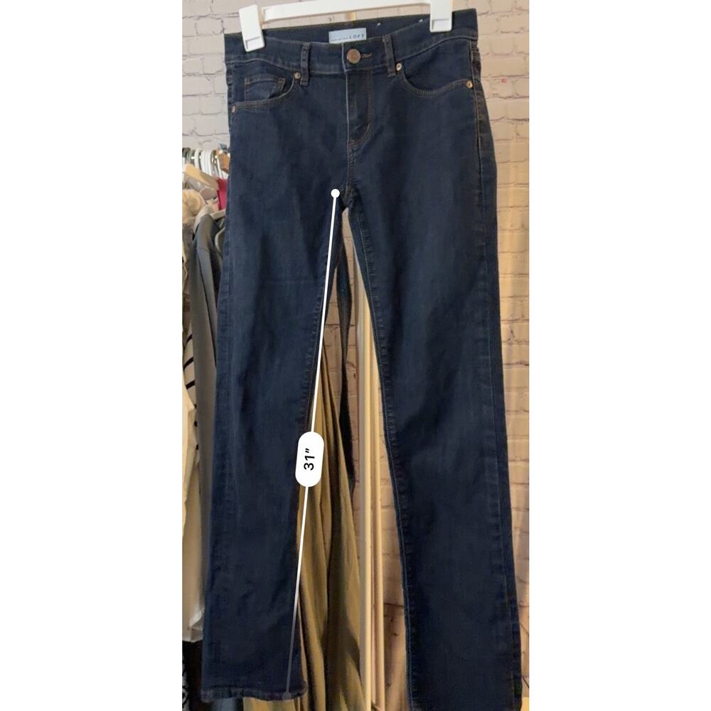 Loft High Rise Modern Straight in Classic Dark Indigo Wash -women’s O/ 25 - Picture 5 of 8
